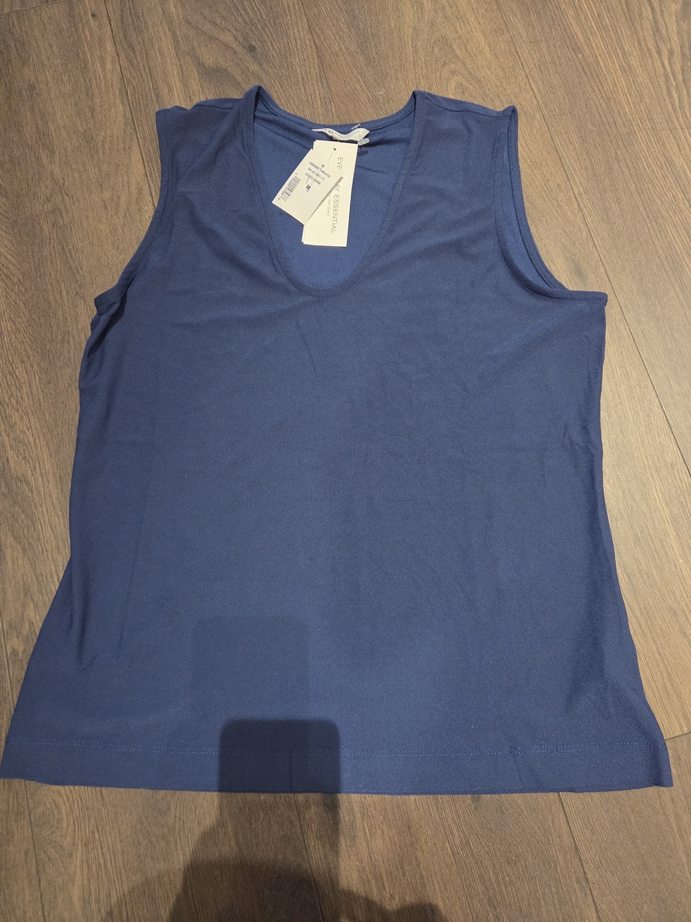 Cleo Navy Sleeveless V-Neck Top Work Office Business Attire Casual